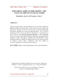 The Value of Ubuntu in Social Work