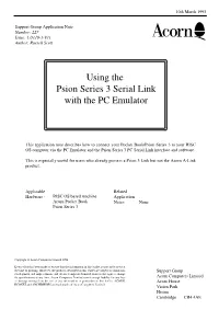 Using the Psion Series 3 Serial Link with the PC Emulator