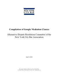 Compilation of Sample Mediation Clauses