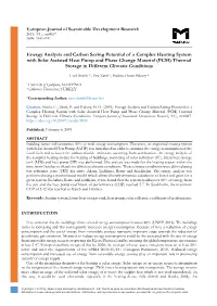 Energy Analysis and Carbon Saving Potential of a Complex Heating