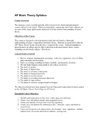 AP Music Theory Syllabus