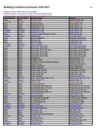 Building Curtailment Schedule 2020-2021 R2