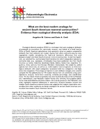 Evidence from Ecological Diversity Analysis (EDA)