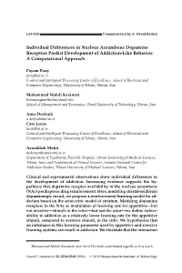 Individual Differences in Nucleus Accumbens Dopamine Receptors Predict Development of Addiction-Like Behavior: a Computational Approach
