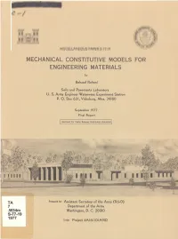 Mechanical Constitutive Models for Engineering Materials