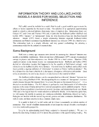 Model Selection and Inference