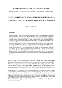 Status Competition in Africa: Explaining the Rwandan