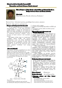 A Bridge Between Genes and Brain Activities Juko Ando