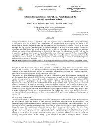Ectomyelois Ceratoniae Zeller (Lep., Pyralidae) and Its Control Procedures in Iran