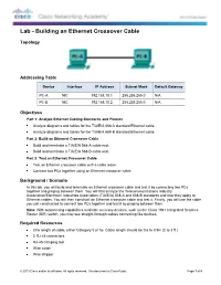 Lab - Building an Ethernet Crossover Cable