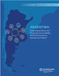 ARGENTINA Public Expenditure and Financial Accountability (PEFA) Performance Assessment Report