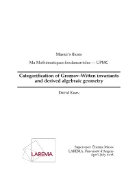 Categorification of Gromov–Witten Invariants and Derived Algebraic Geometry