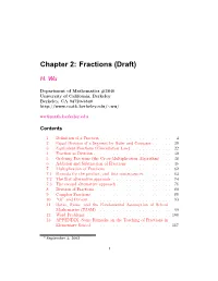 Chapter 2: Fractions (Draft)