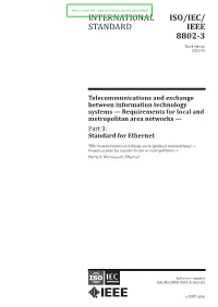 International Standard Iso/Iec/ Ieee 8802-3