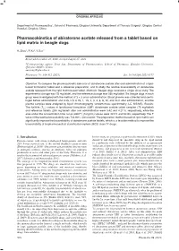 Pharmacokinetics of Abiraterone Acetate Released from a Tablet Based on Lipid Matrix in Beagle Dogs