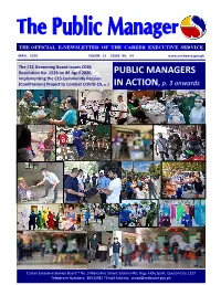 PUBLIC MANAGERS Implementing the CES Community Passion (Compassion) Project to Combat COVID‐19, P