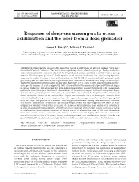 Response of Deep-Sea Scavengers to Ocean Acidification and the Odor from a Dead Grenadier