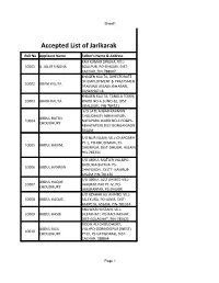 Accepted List of Jarikarak