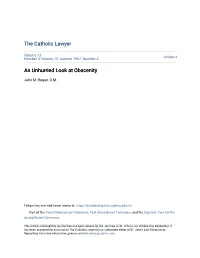 An Unhurried Look at Obscenity