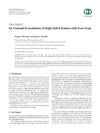 An Unusual Presentation of Right-Sided Sciatica with Foot Drop