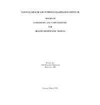 Audiometry and Tympanmetry Manual