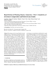 Basal Friction of Fleming Glacier, Antarctica – Part 1: Sensitivity of Inversion to Temperature and Bedrock Uncertainty