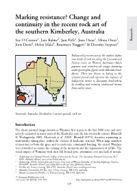 Change and Continuity in the Recent Rock Art of The