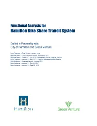 Functional Analysis for Hamilton Bike Share Transit System