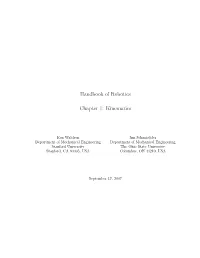 Handbook of Robotics Chapter 1: Kinematics