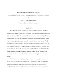 Media Reform and Democratization: A