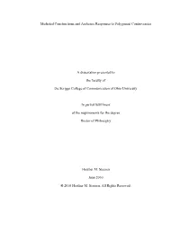 Mediated Constructions and Audience Responses to Polygamist Controversies
