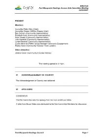 Minutes of Port Macquarie-Hastings Access Sub-Committee