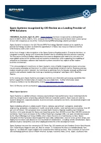 Sparx Systems Recognized by CIO Review As a Leading Provider of BPM Solutions