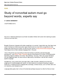Study of Nonverbal Autism Must Go Beyond Words, Experts Say