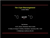 The Cope Rearrangement Lecture Notes