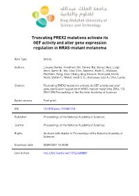 Truncating PREX2 Mutations Activate Its GEF Activity and Alter Gene Expression Regulation in NRAS-Mutant Melanoma