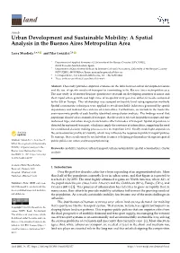 Urban Development and Sustainable Mobility: a Spatial Analysis in the Buenos Aires Metropolitan Area