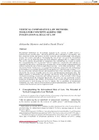 Vertical Comparative Law Methods: Tools for Conceptualising the International Rule of Law