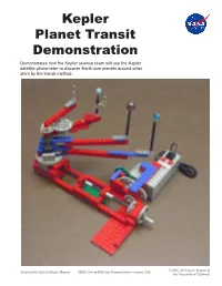 Complete Kepler Planet Transit Demonstration with LEGO Orrery