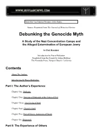 Debunking the Genocide Myth