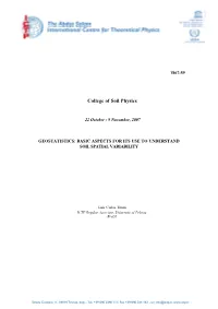 Geostatistics: Basic Aspects for Its Use to Understand Soil Spatial Variability
