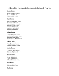 Schools That Participate in the Archery in the Schools Program