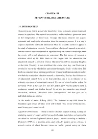 Chapter –Iii Review of Related Literature 3.0. Introduction