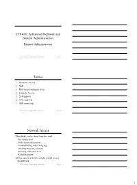 CIT 470: Advanced Network and System Administration Remote Administration