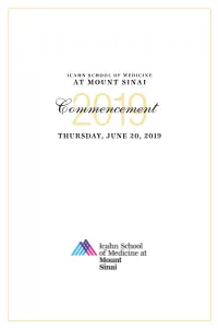 Commencement2019 THURSDAY, JUNE 20, 2019 This Program Is Also Available in Spanish
