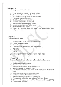 Ethnography of Tribes in India 1. Geographical Distribution of The