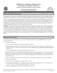 Form I-881, Application for Suspension of Deportation