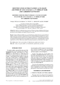 Identification of Procyanidin A2 in Grape and Wine of Vitis Vinifera L. Cv. Merlot Noir and Cabernet Sauvignon