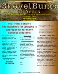Message from R. Joe... " Welcome to the April 12Th, 2016 Edition of the Approaching for Many Shovelbums Newsletter