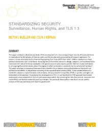 Standardizingsecurity-TLS